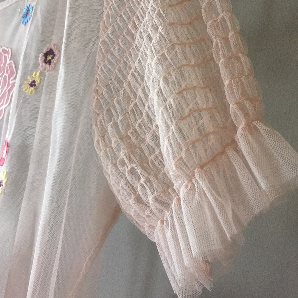 Sheer embroidered top - Picture 4 of 6
